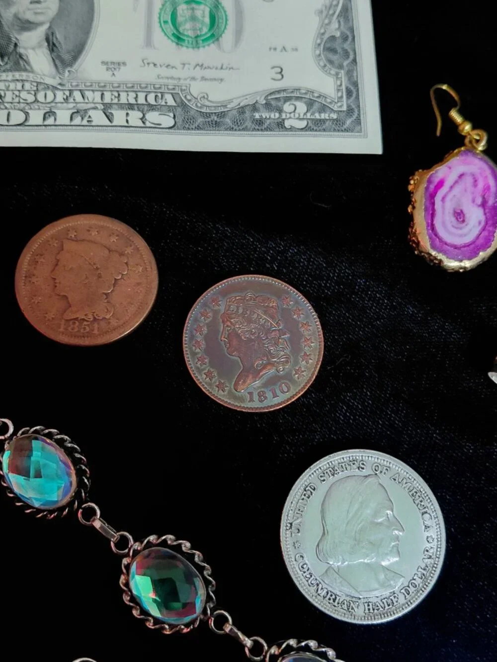 Vintage & Antique Lot - silver jewelry - old coins & stuff